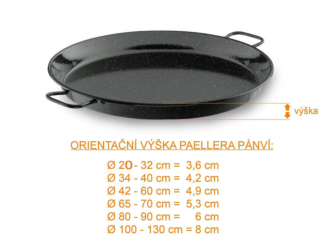 Paella pánev - rozměr