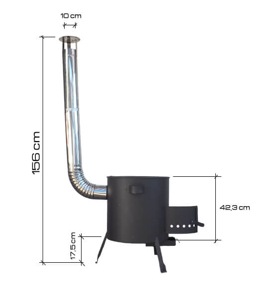 Kovová kotlina natřená speciální, ochrannou žáruvzdornou barvou