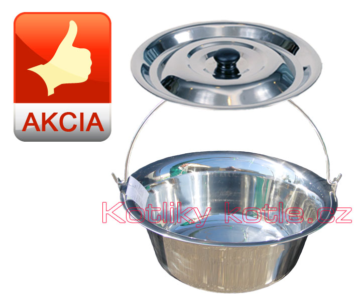 Nerezový kotlík 14 L (0,8 mm) + poklice
