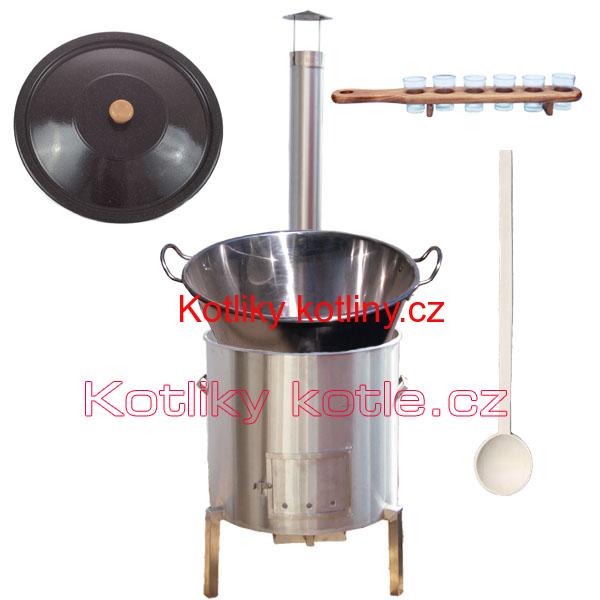 Zabijačková nerezová souprava 80 L + sada skleniček