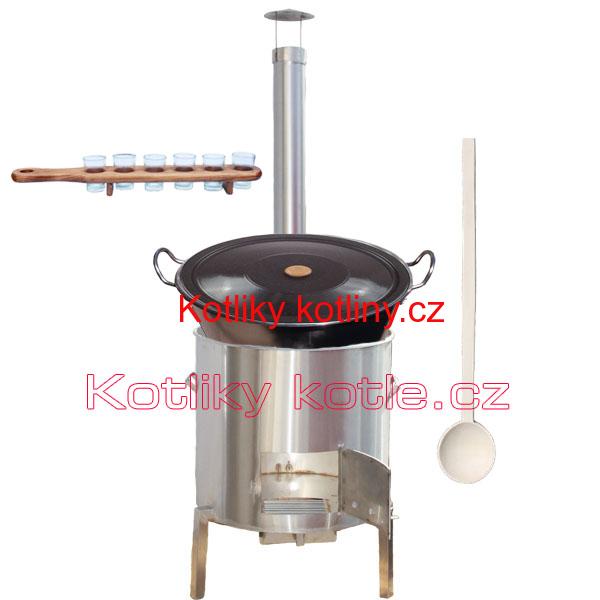 Zabijačková nerezová souprava 80 L + sada skleniček