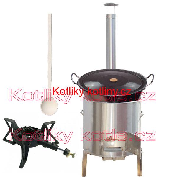 Zabijačkova nerezová souprava 80 L + hořák