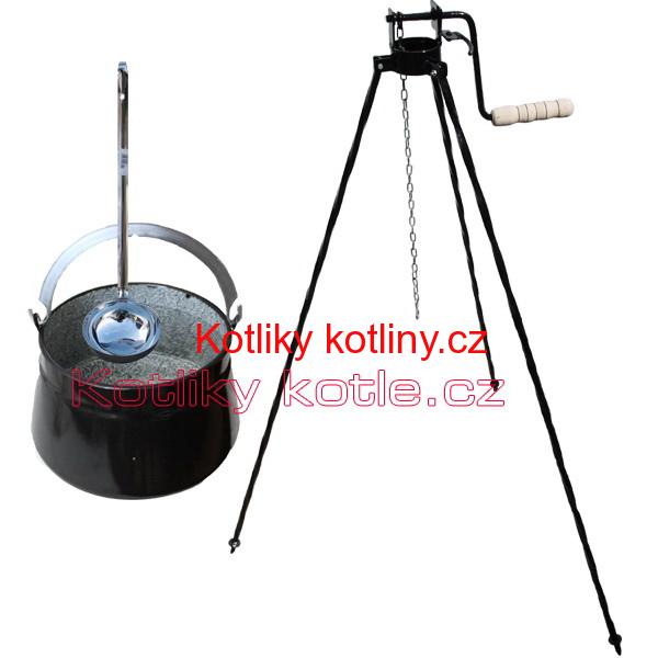 Kotlík na ryby 13 L + trojnožka s kladkou