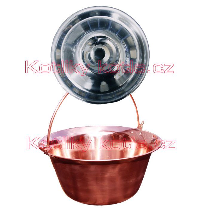 Měděný kotlík 14 L + nerezová poklice