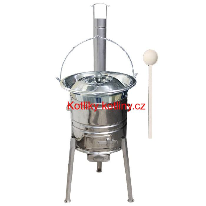 Nerezový kotlíkový set 40 Luxus + nerezový kotlík 20 L (1,2 mm)