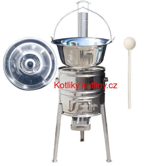 Nerezový kotlíkový set 40 Luxus + nerezový kotlík 20 L (1,2 mm)