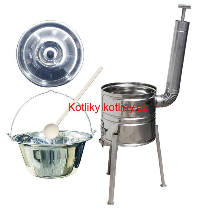 Nerezový kotlíkový set 40 Luxus + nerezový kotlík 20 L (1,2 mm)