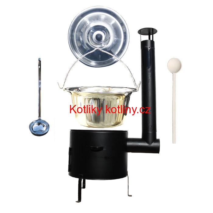 Kotlíkový set 36 Smalt party + nerezový kotlík 15 L. (1,2 mm)