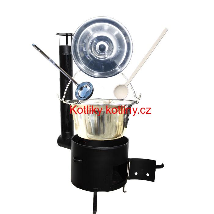 Kotlíkový set 36 Smalt party + nerezový kotlík 15 L. (1,2 mm)