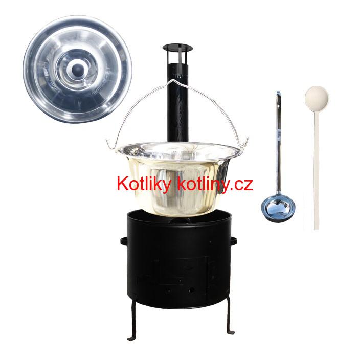 Kotlíkový set 45 Smalt party + nerezový kotlík 30 L. (1,2 mm)