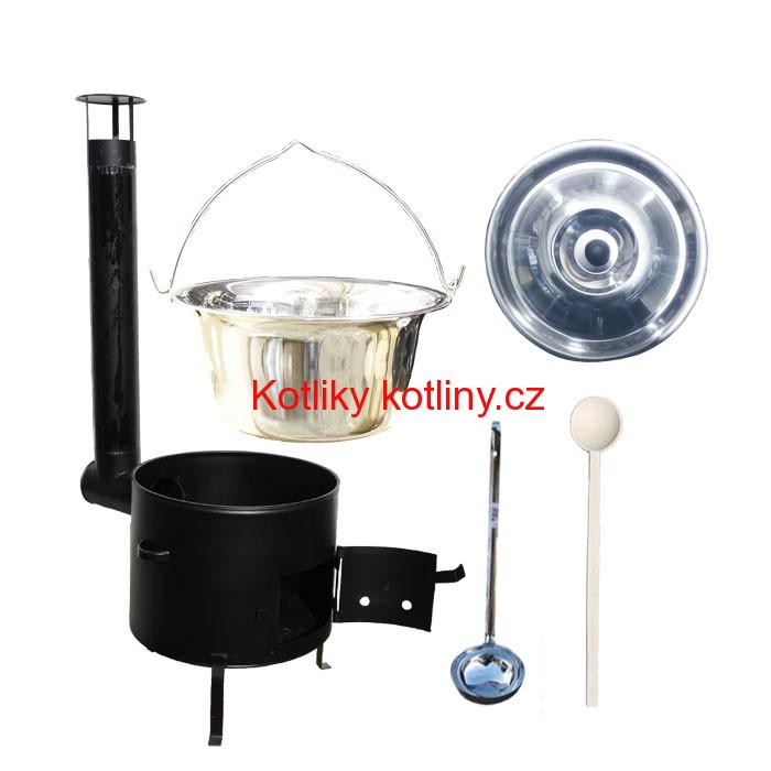 Kotlíkový set 45 Smalt party + nerezový kotlík 30 L. (1,2 mm)