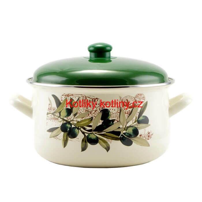 Smaltovaný kastrol s poklicí 4,8 L OLIVA