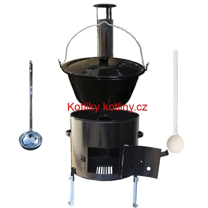 Smaltovaný kotlík 10 L + smaltovaná kotlina 31 Easy party