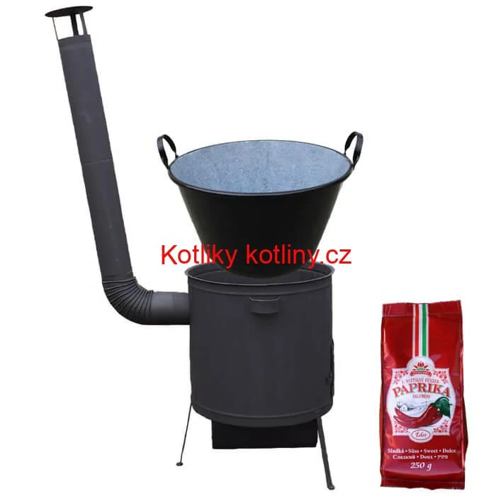 Zabijačkový smaltovaný kotel 100 L, žáruvzdorná kotlina 42 PLUS 600 4 MM + sladká paprika GURMÁN 250 g