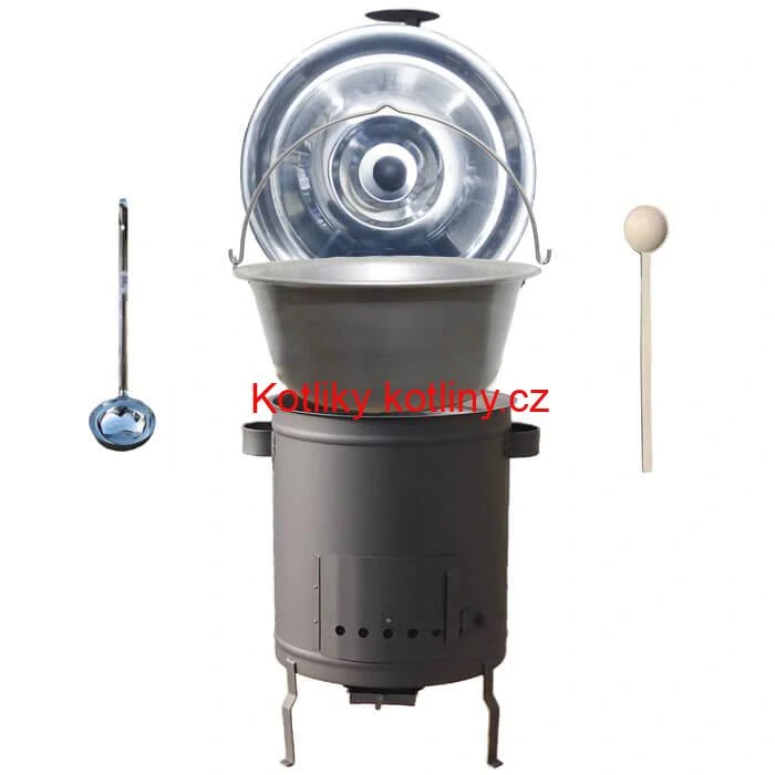 Nerezový kotlík 15 L (1,5 mm) + hrubostěnná (1,5 mm) a žáruvzdorná kotlina 36 PLUS 600