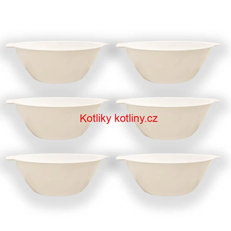 Sada 6 ks: Plastová miska na fajnový kotlíkový guláš a polévky – 750 ml