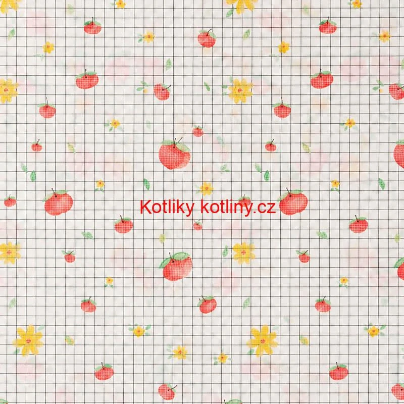 Omyvatelný ubrus Jablka a květiny 137 × 183 cm