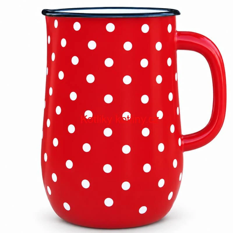 Smaltovaný džbán 2,5 l – červený puntík