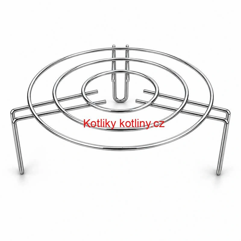 Kulatý nerezový stojan pod hrnec 20 cm, výška 9 cm, tři opěrná místa