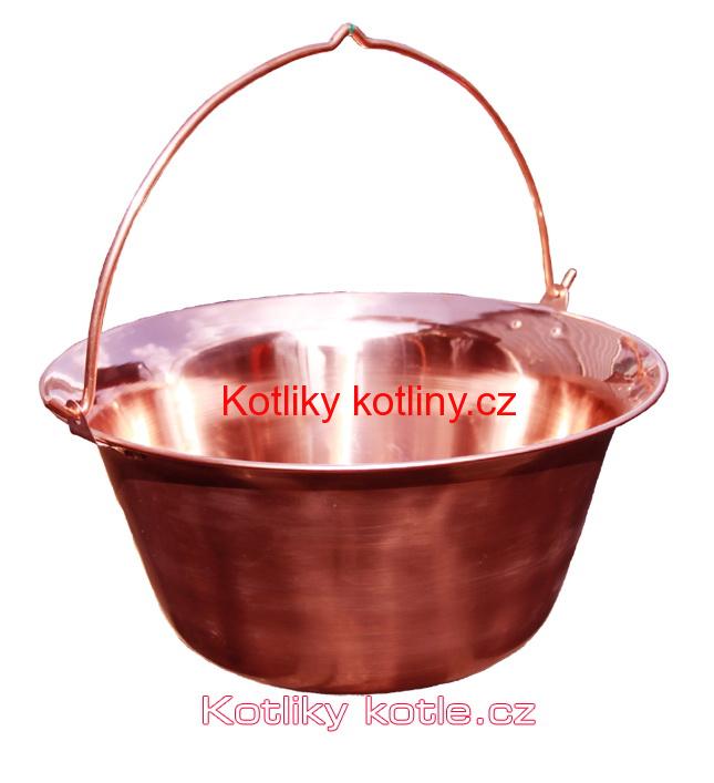 Kotlík měděný 10 L + antikórová naběračka