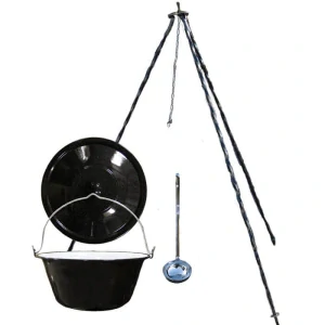 Smaltovaný kotlík 8 L poklice + trojnožka 1,20 m