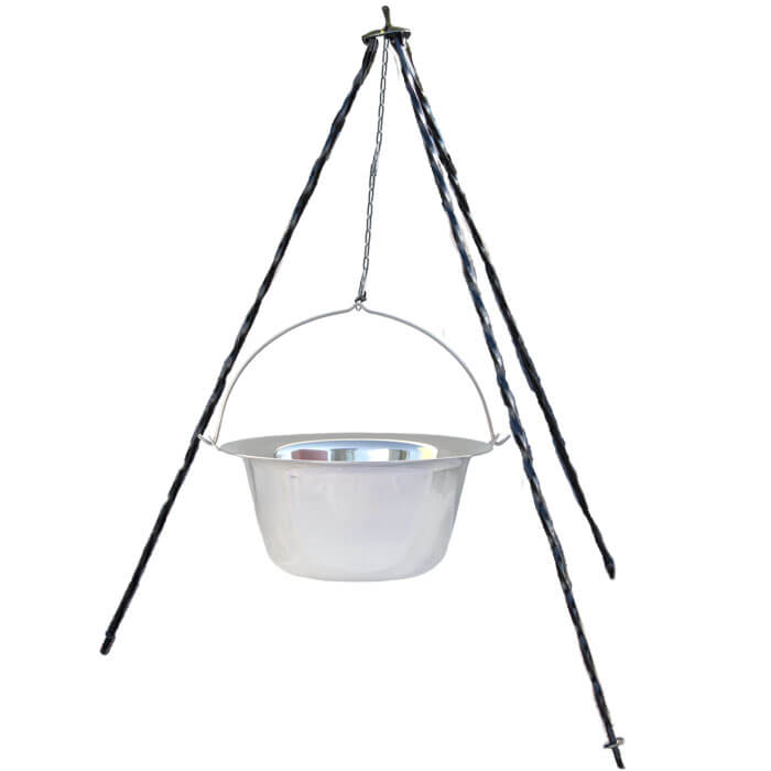 Nerezový kotlík (INOX 0,8 mm) 20 L + trojnožka 1,2 m