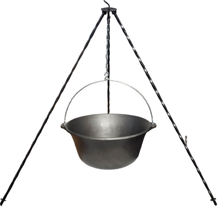 Litinový kotlík 16 L + trojnožka 1,2 m