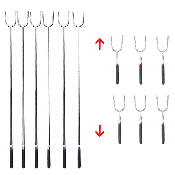 Vidličky na opékání 24,5 cm - 84,5 cm - teleskopické 12 ks