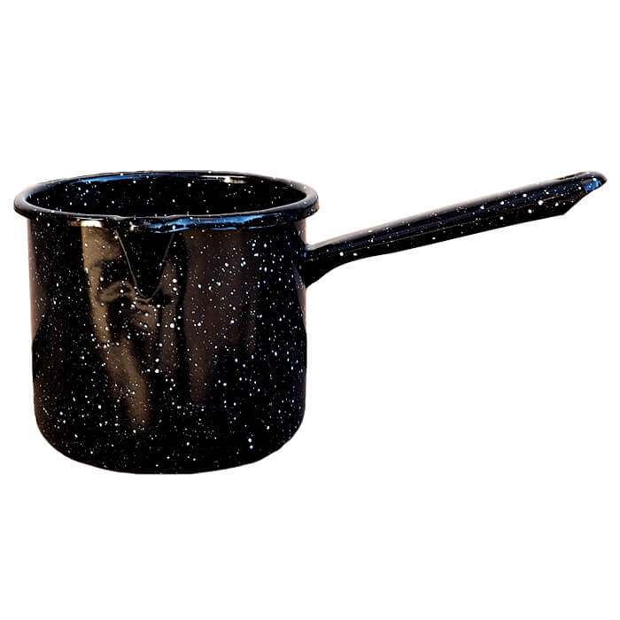 Smaltovaný hrnek s rukojetí 1 L - Černý