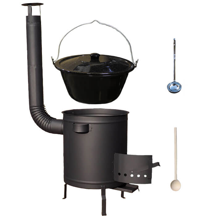 Smaltovaný kotlík 13 L (1,2 mm) + hrubostěnná (1,5 mm) a žáruvzdorná kotlina 36 PLUS 600