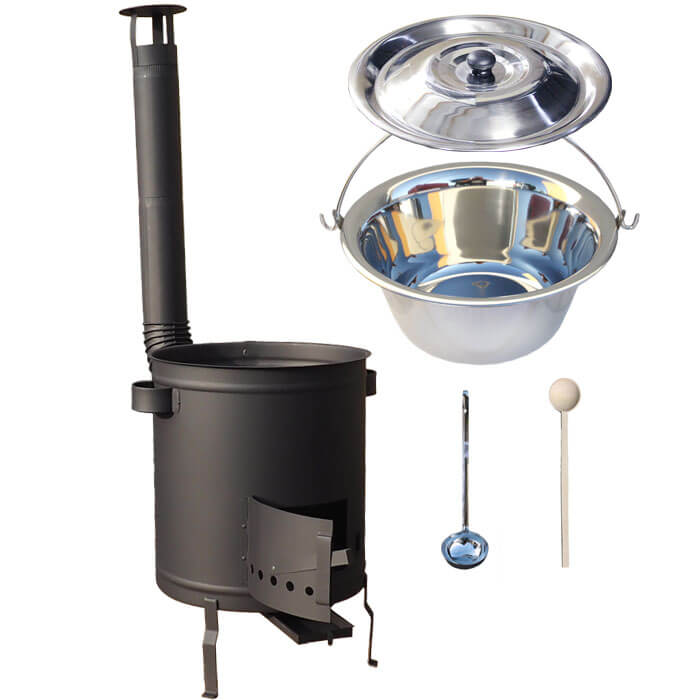 Nerezový kotlík 15 L (1,2 mm) + hrubostěnná (1,5 mm) a žáruvzdorná kotlina 36 PLUS 600