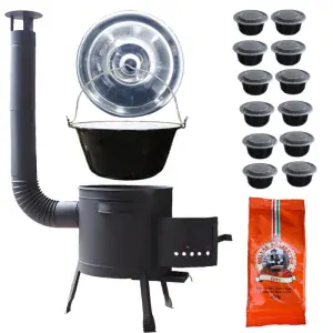 Smaltovaný kotlík 25 L (1,2 mm) + silnostěnná (1,5 mm) žáruvzdorná kotlina BALKY STRONG 42 PLUS 600 + misky 12 ks + paprikové koření na guláš 100 g