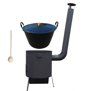 Smaltovaný kotel 70 L na zabijačku + žáruvzdorná kotlina 53 PLUS 600 4 MM + vařečka