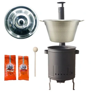 Nerezový kotel 40 L + Hrubostěnná kotlina 45 cm (1,5 mm) STRONG Plus 600 + paprikové koření na guláš