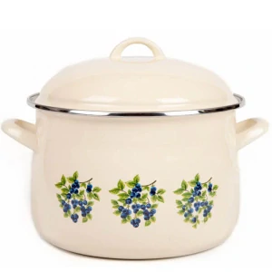 Smaltovaný hrnec s květinovým vzorem – Trnky 2 l + poklice