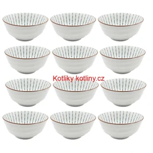 Sada 12 ks velkých keramických misek na guláš a polévky, 1 litr