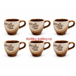 Sada keramických hrnků na kávu 100 ml 6 ks COFFEE