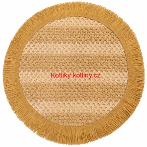Kulatá přírodní podložka pod talíř se třásněmi 37 cm