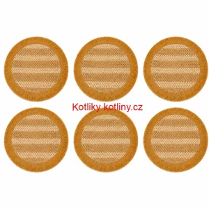Kulaté přírodní podložky pod talíř se třásněmi 37 cm, 6 ks