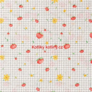 Omyvatelný ubrus Jablka a květiny 137 × 183 cm