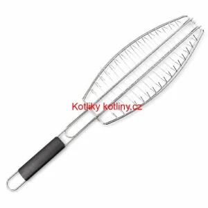 BBQ grilovací rošt na ryby – nerezové grilovací kleště 65 × 15 × 4 cm