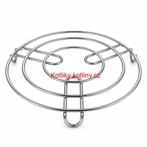 Kulatá nerezová podložka pod hrnec s průměrem 20 cm a výškou 2 cm