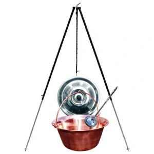 Měděný kotlík 30 L (1,2 mm) + poklice + teleskopický stojan