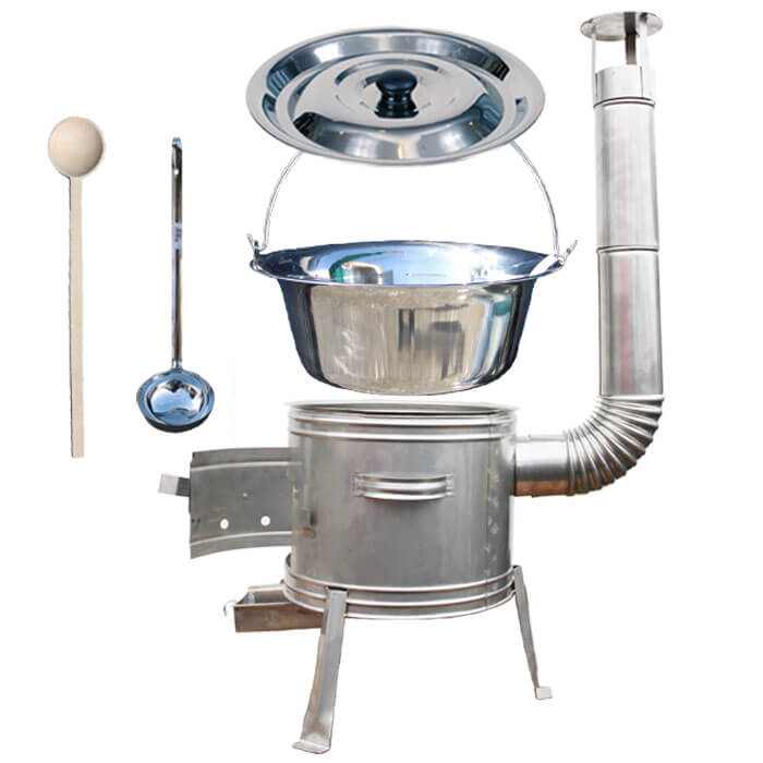 Nerezový kotlík 15 L (1,2 mm) + nerezová kotlina 36 cm TOPLUX