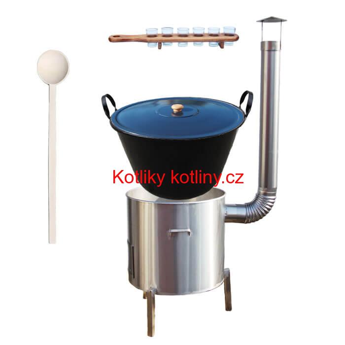 Zabijačkova nerezová souprava 80 L + sada skleniček