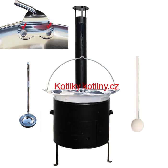 Smaltovaný kotlíkový set 31 cm + zesílený nerezový kotlík 10 L