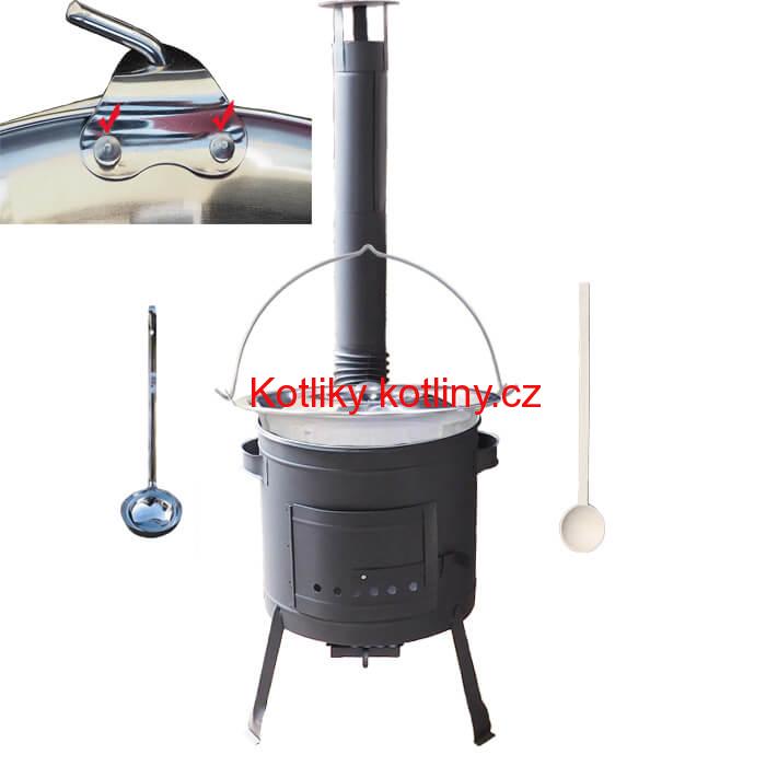 Kotlíkový gulášový set 36 PLUS 600 + nerezový kotlík 15 L (0,8 mm)