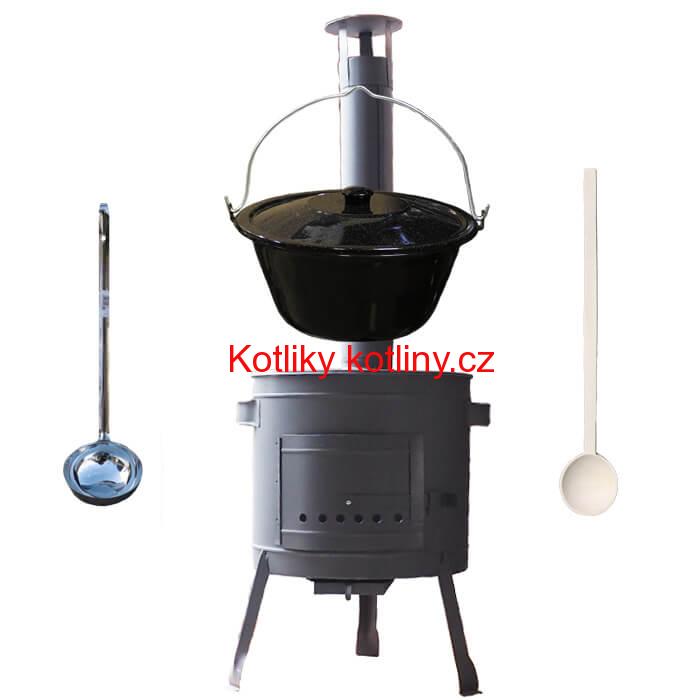 Kotlíkový gulášový set 42 PLUS 600 + smaltovaný kotlík 25 L