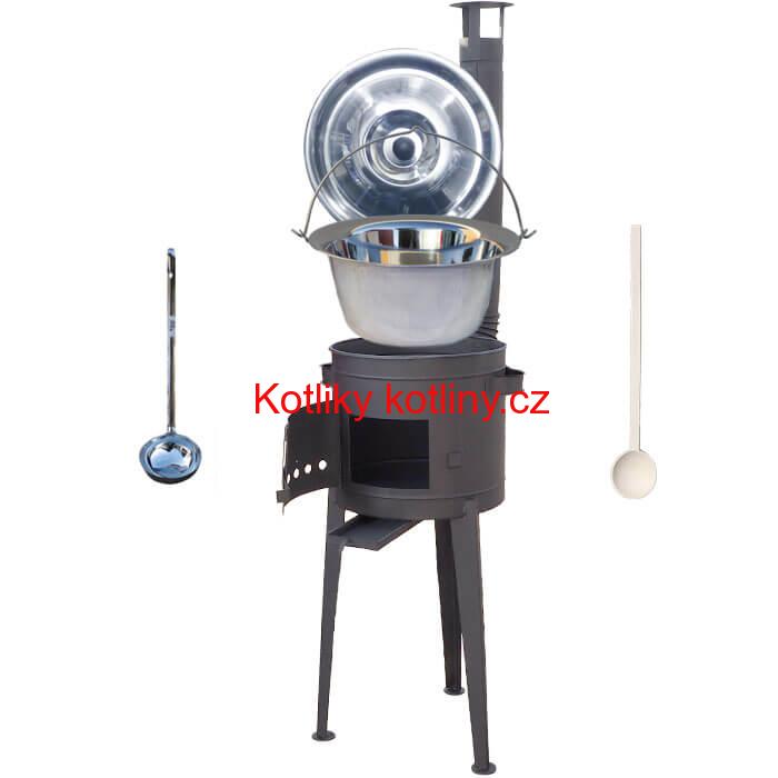Kotlíkový gulášový set 36 PLUS 600 + nerezový kotlík 15 L (1,2 mm)