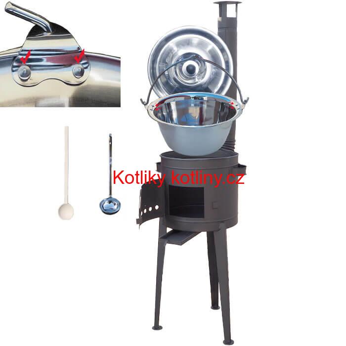 Kotlíkový gulášový set 42 PLUS 600 + nerezový kotlík 20 L (0,8 mm)